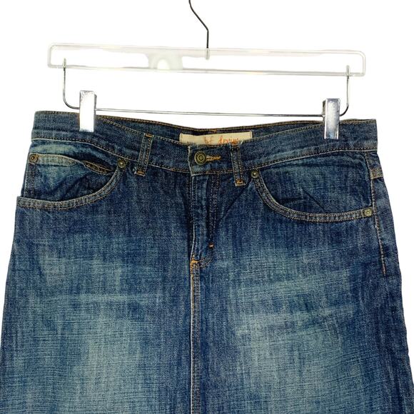 Zara 8 TRF Womens Denim Knee Length Skirt 90s Retro Pencil - Picture 4 of 9